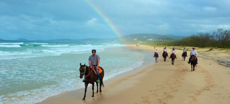 rainbow beach area horseriding on the beach