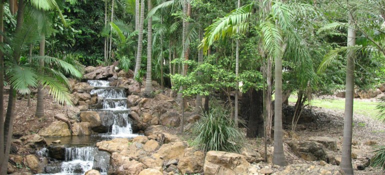waterfall at kershaw gardens